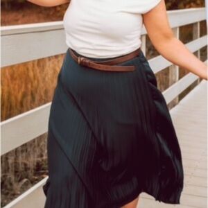 J. Crew Navy Blue Midi A-Line Skirt